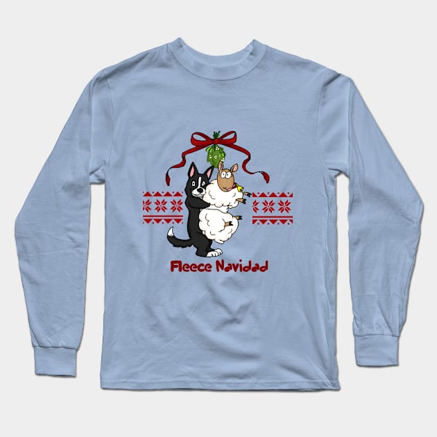 Fleece Navidad Long Sleeve T-Shirt by Ahkneetah